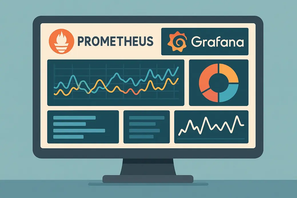 Dashboard monitoring Prometheus dan Grafana untuk real-time metrics