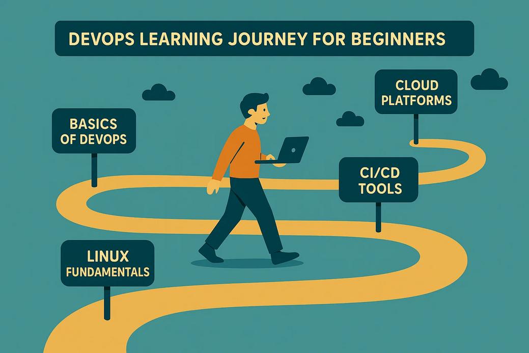 Roadmap visual perjalanan belajar DevOps untuk pemula